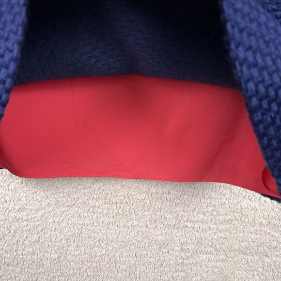 STS Sail To Sable Dress Womens 6 Navy Blue Tweed Raw Edges Lined Wool Blend - Picture 8 of 14